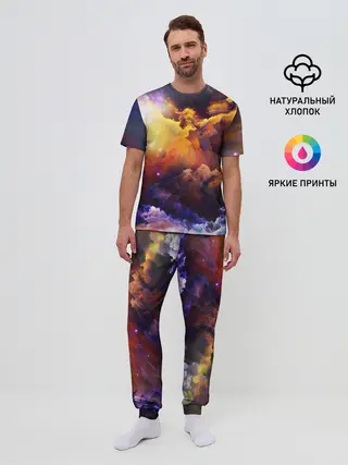 Мужская пижама с брюками / Яркий свет