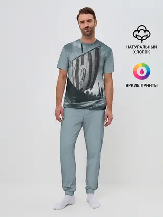 Мужская пижама с брюками / Викинги