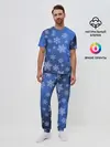 Мужская пижама с брюками / Снежинки.