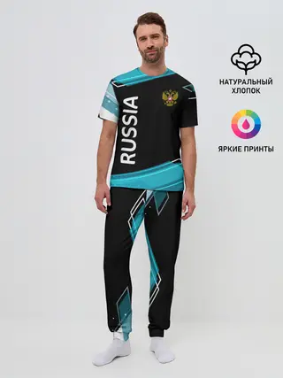 Мужская пижама с брюками / RUSSIA.