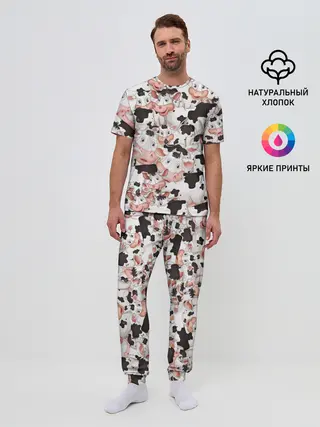 Мужская пижама с брюками / Коровы