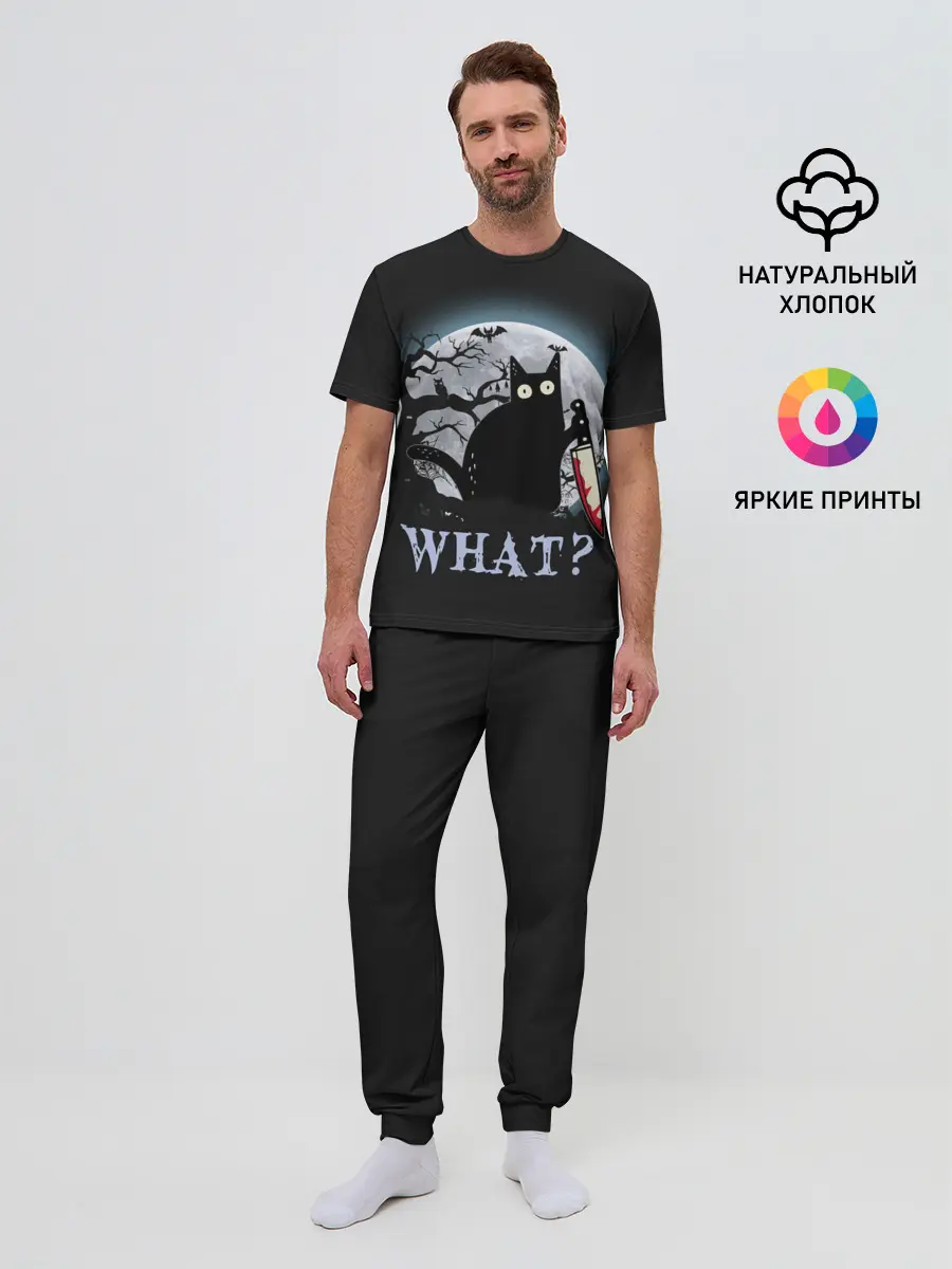 Мужская пижама с брюками / What Cat