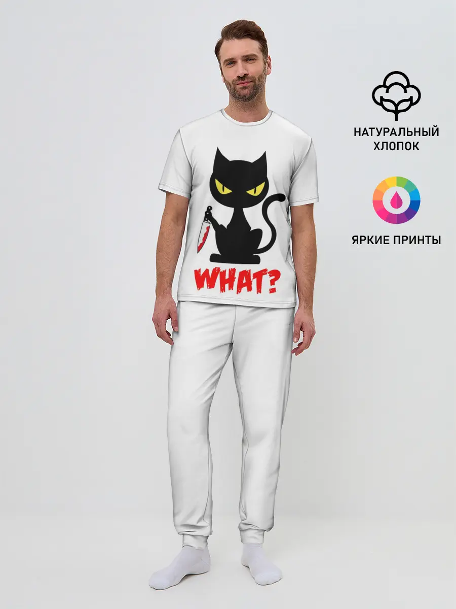 Мужская пижама с брюками / What Cat