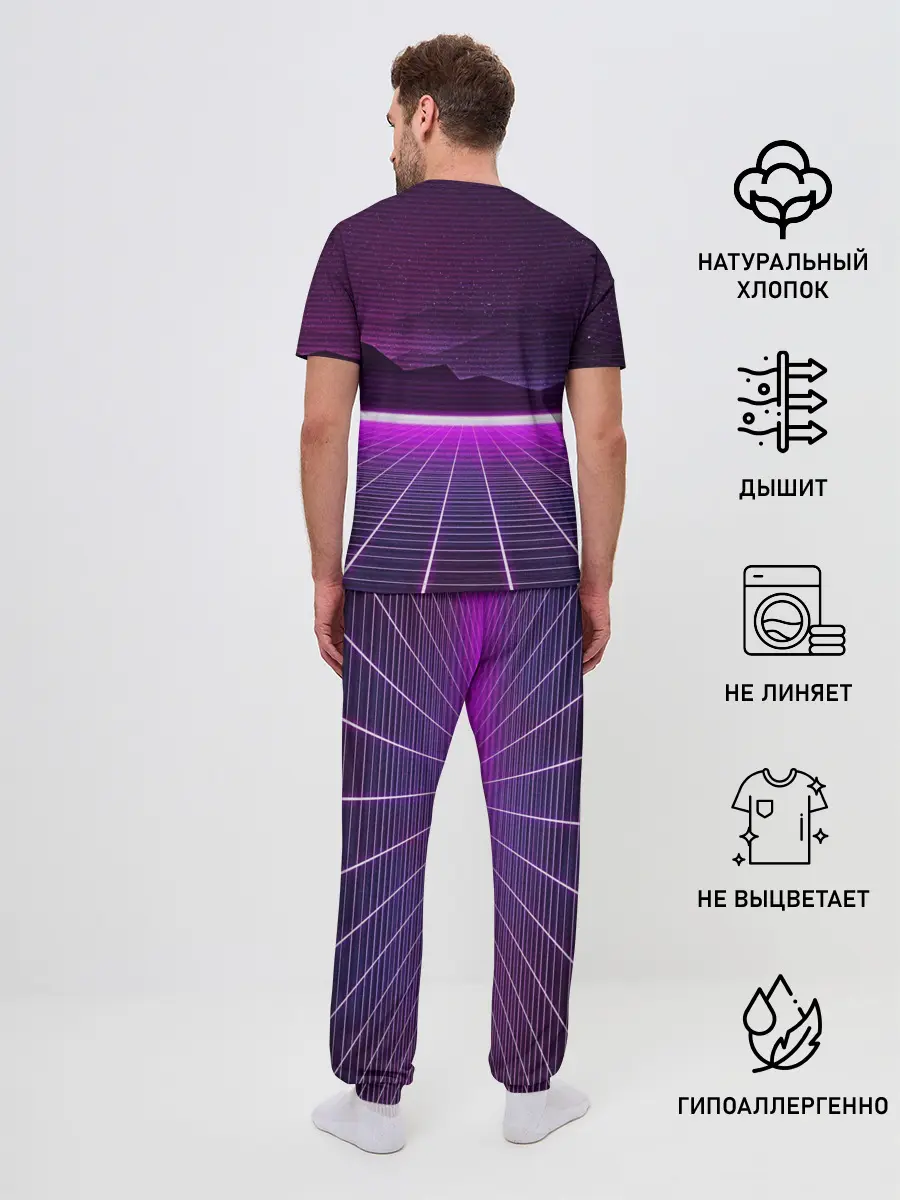 Мужская пижама с брюками / Synthwave