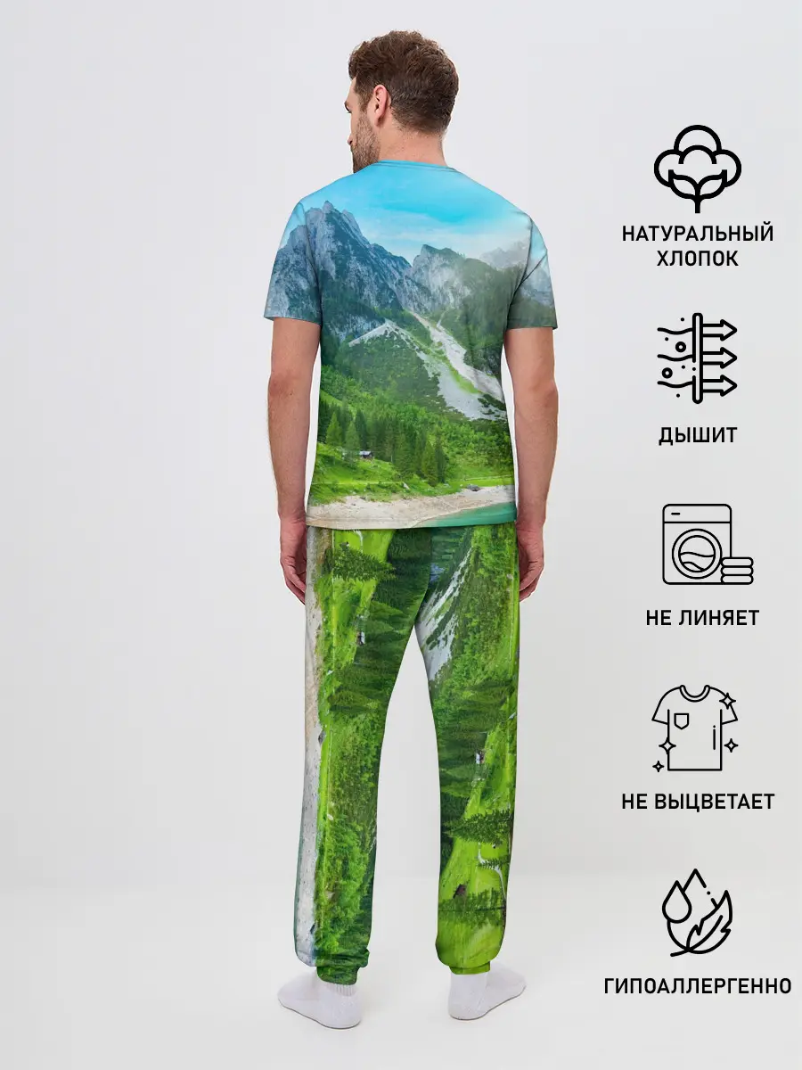 Мужская пижама с брюками / Альпийские горы
