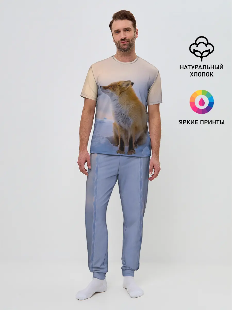 Мужская пижама с брюками / Лисичка