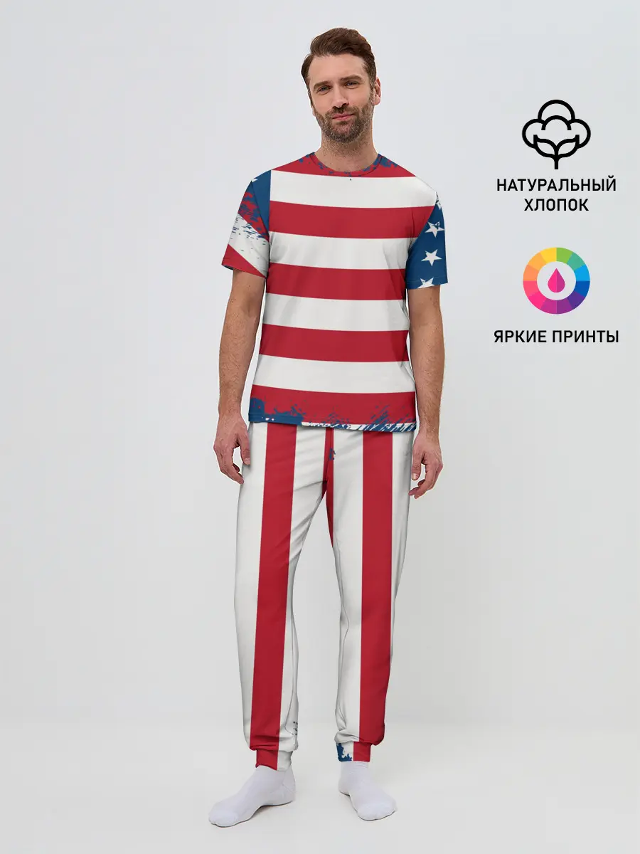 Мужская пижама с брюками / Америка
