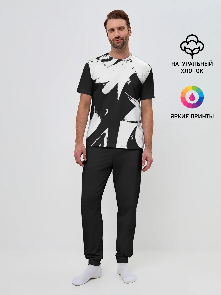 Мужская пижама с брюками / Темная космическая Люкс