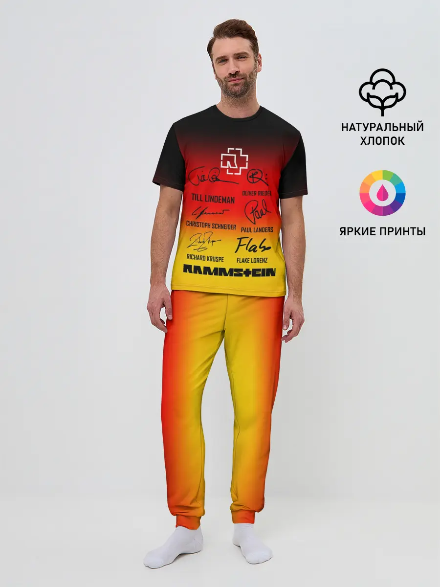 Мужская пижама с брюками / RAMMSTEIN АВТОГРАФЫ УЧАСТНИКОВ