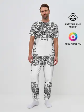 Мужская пижама с брюками / Фэнтези мотылёк