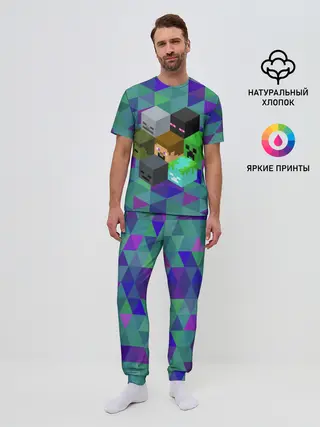 Мужская пижама с брюками / Minecraft