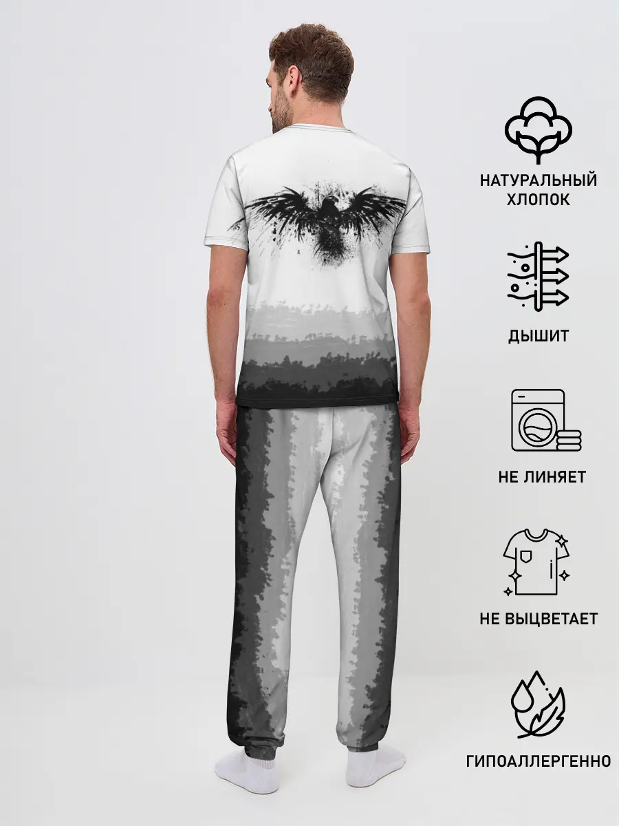 Мужская пижама с брюками / ЧЁРНЫЙ ВОРОН