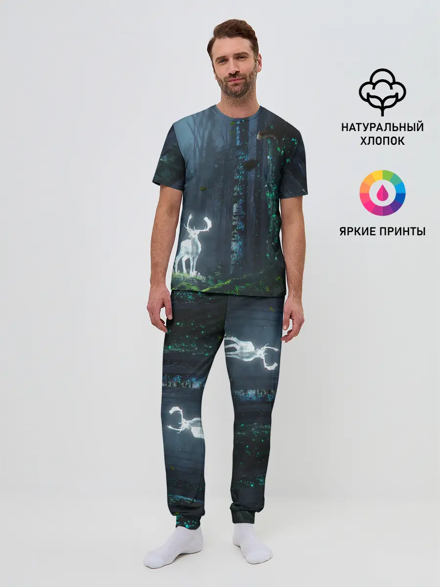 Мужская пижама с брюками / Олень