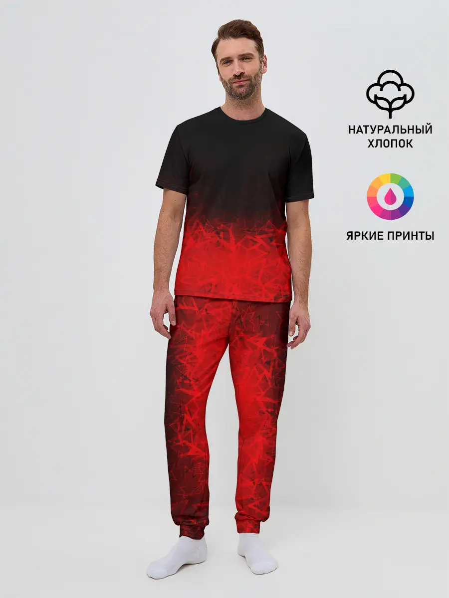 Мужская пижама с брюками / КРАСНО-ЧЕРНЫЙ ГРАДИЕНТ
