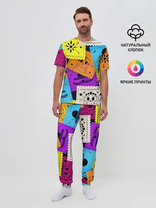 Мужская пижама с брюками / Color pattern