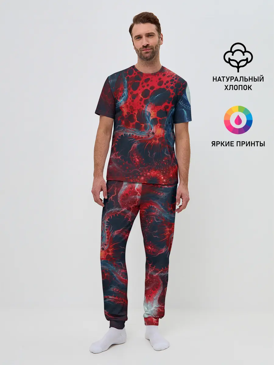 Мужская пижама с брюками / Гигантский космический монстр