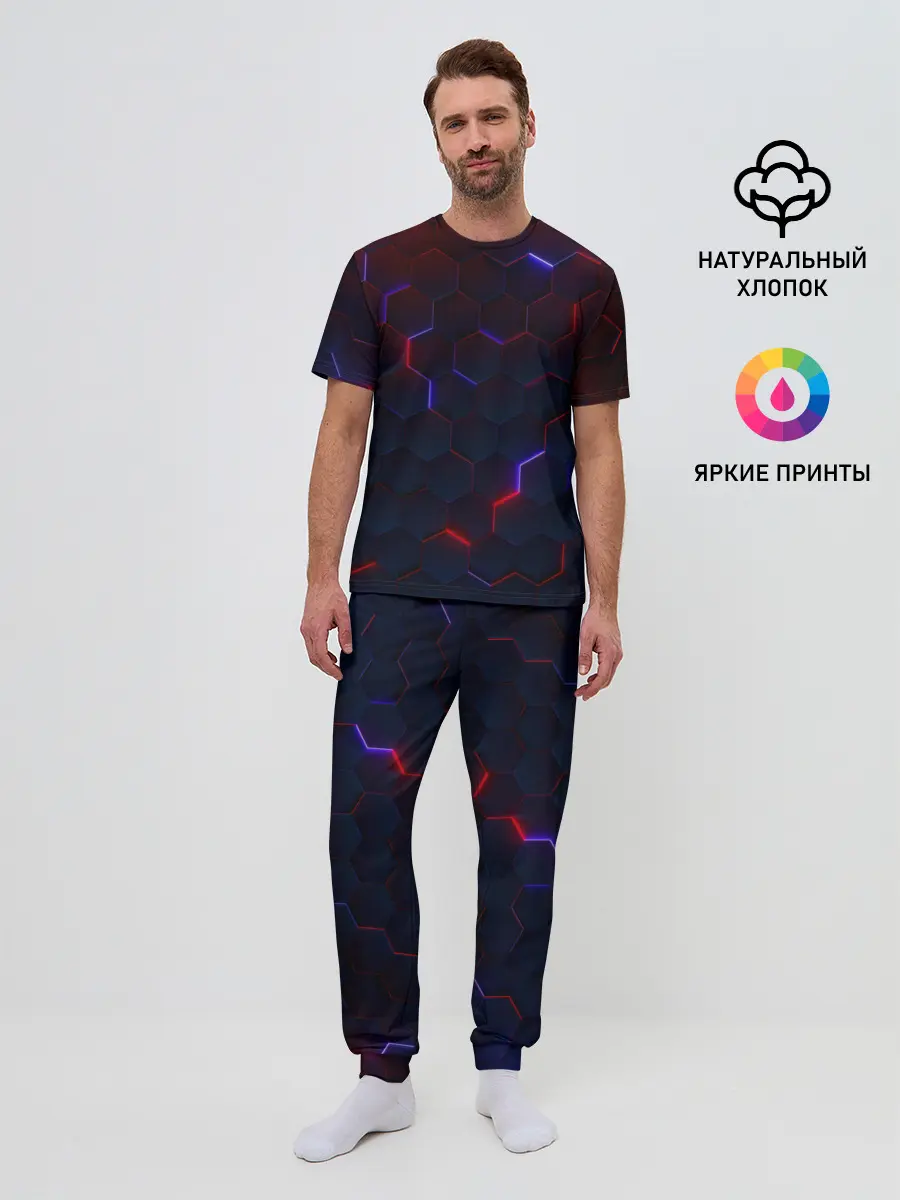 Мужская пижама с брюками / Light Background