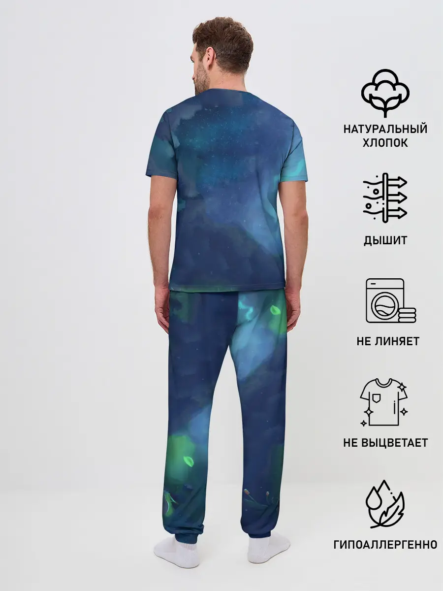 Мужская пижама с брюками / Панда и лиса