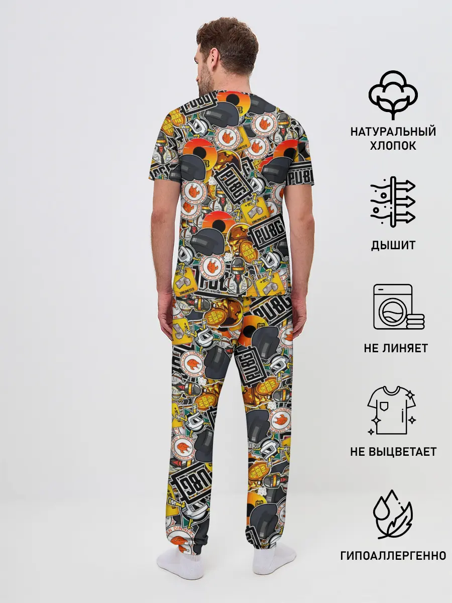 Мужская пижама с брюками / PUBG STICKER
