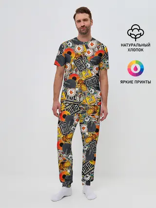 Мужская пижама с брюками / PUBG STICKER