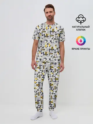 Мужская пижама с брюками / Мечта рыболова
