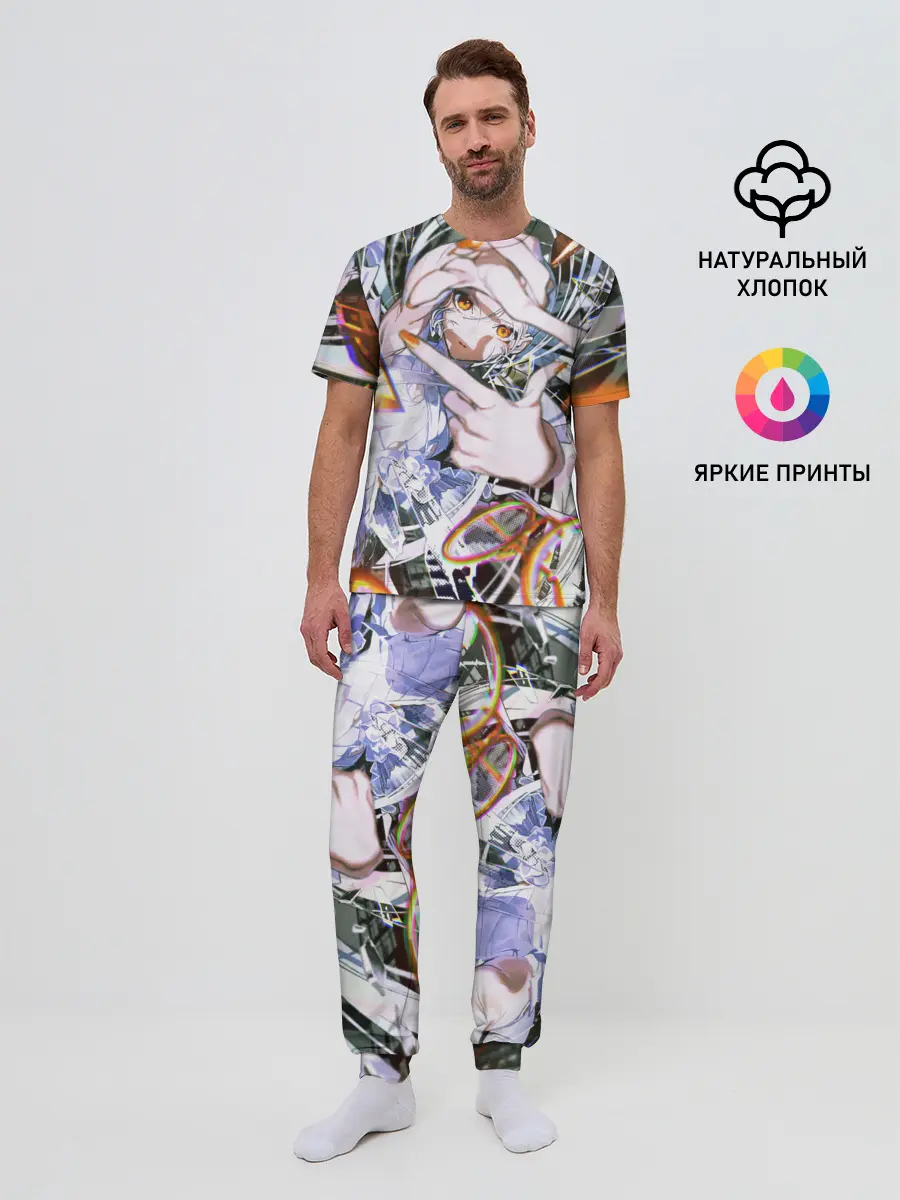 Мужская пижама с брюками / Anime girl art