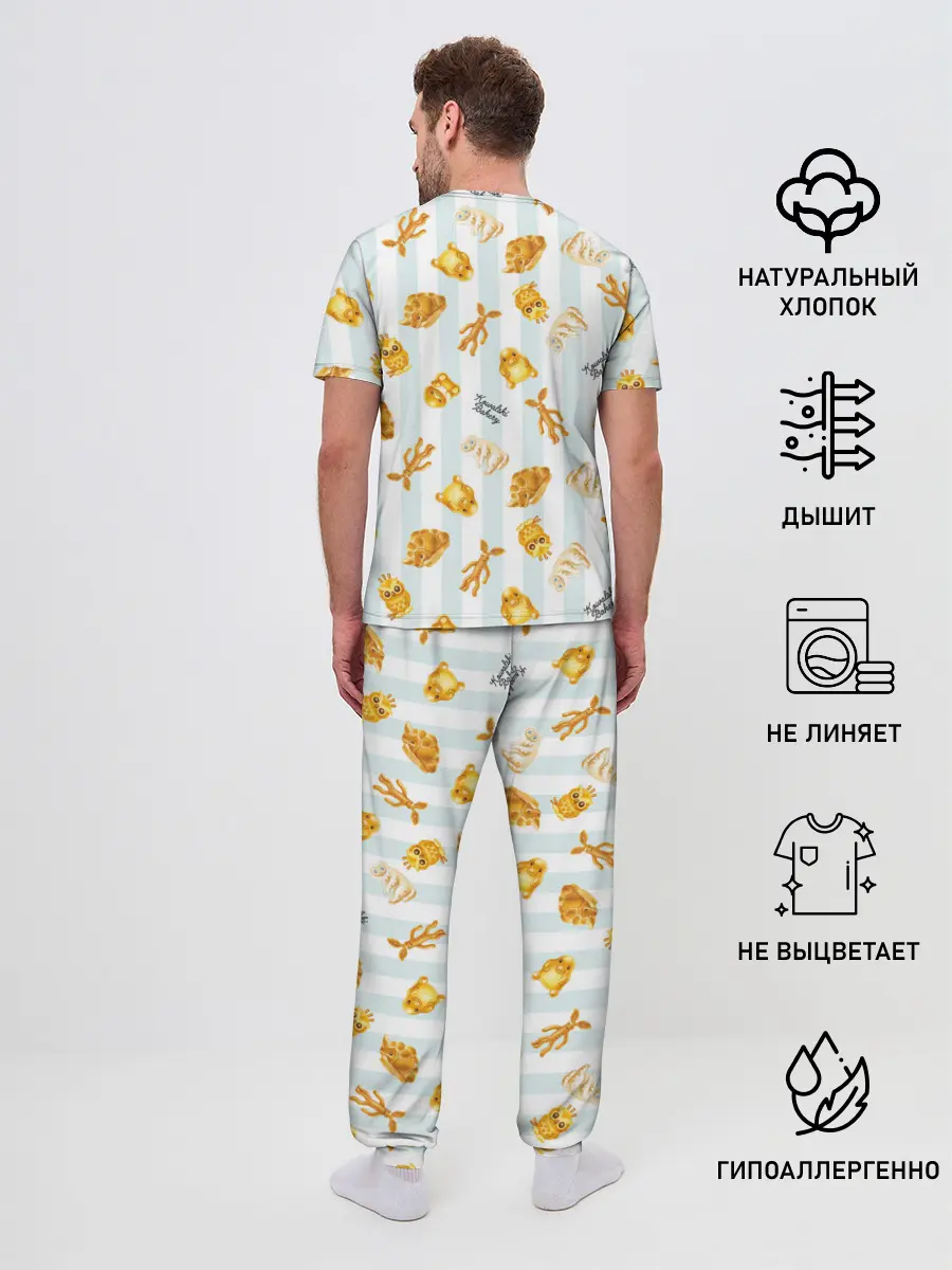 Мужская пижама с брюками / Baked Goods Pattern