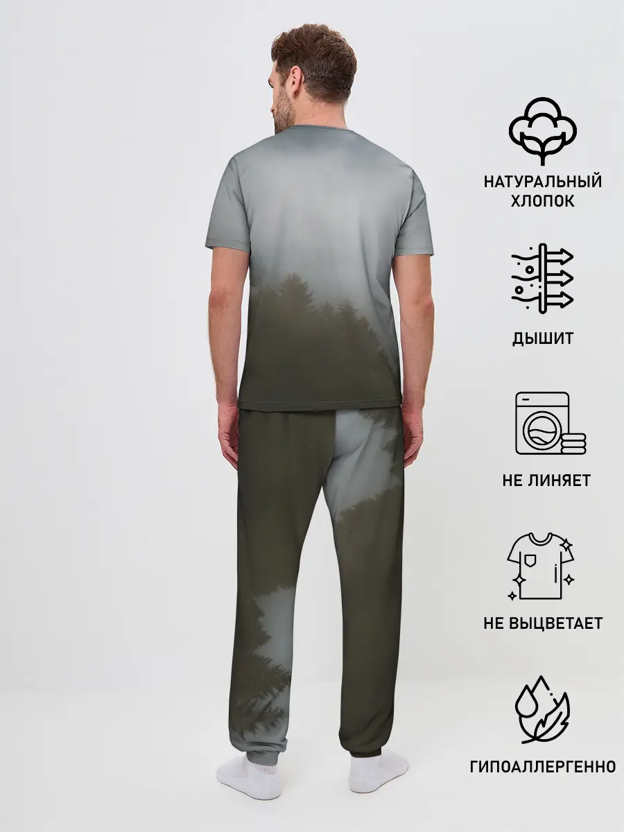 Мужская пижама с брюками / Орёл над лесом