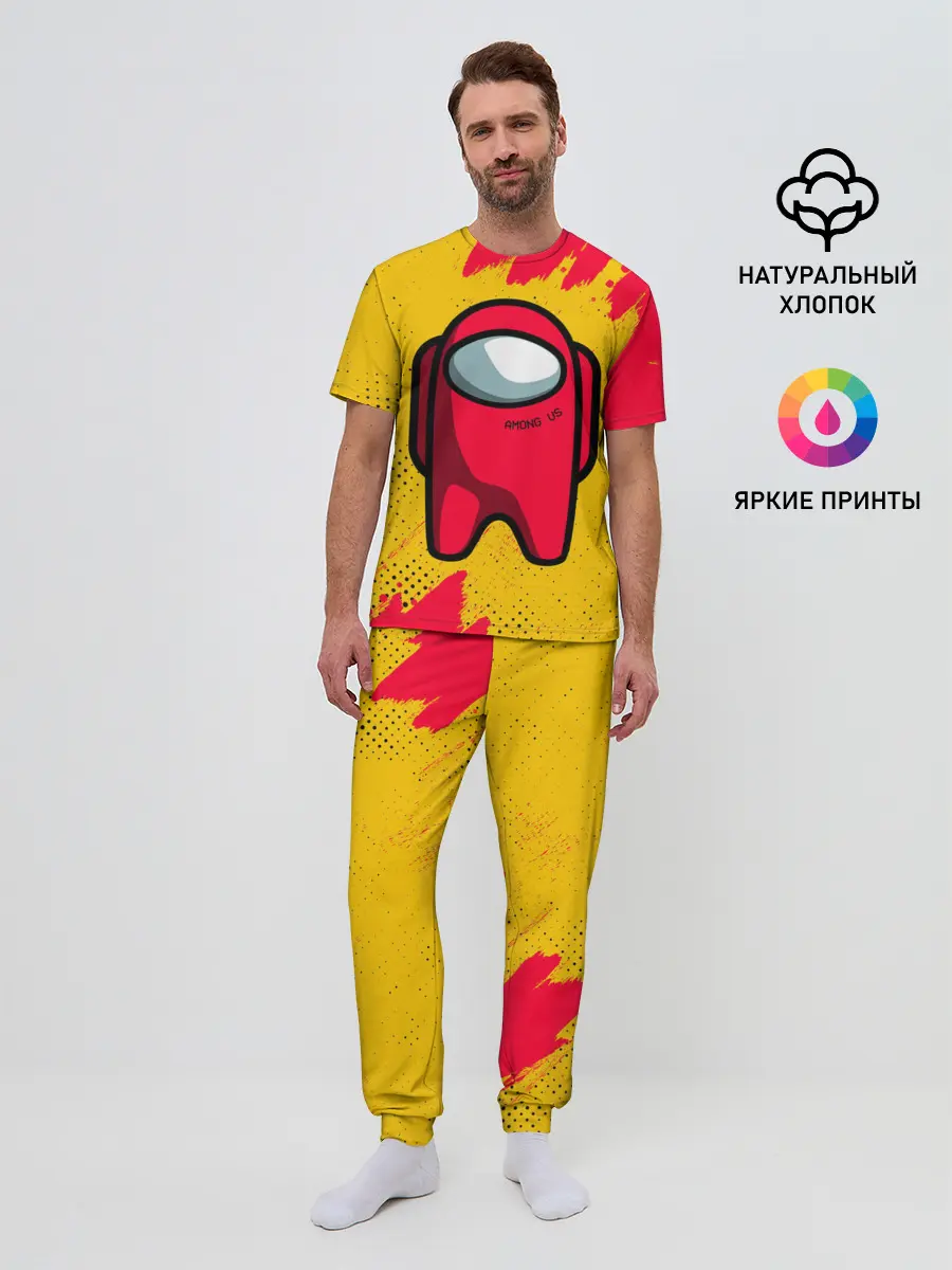 Мужская пижама с брюками / AMONG US - КРАСНЫЙ