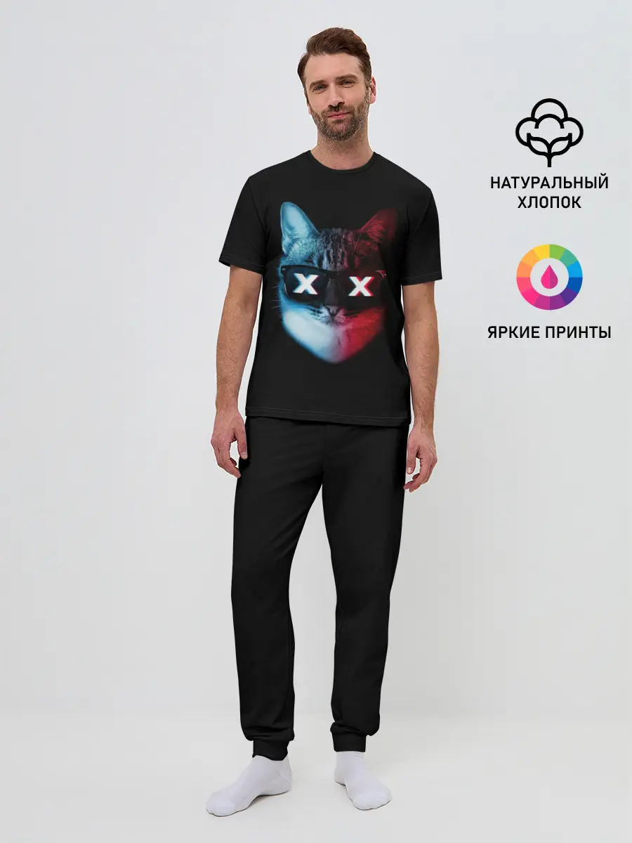 Мужская пижама с брюками / Кот XX