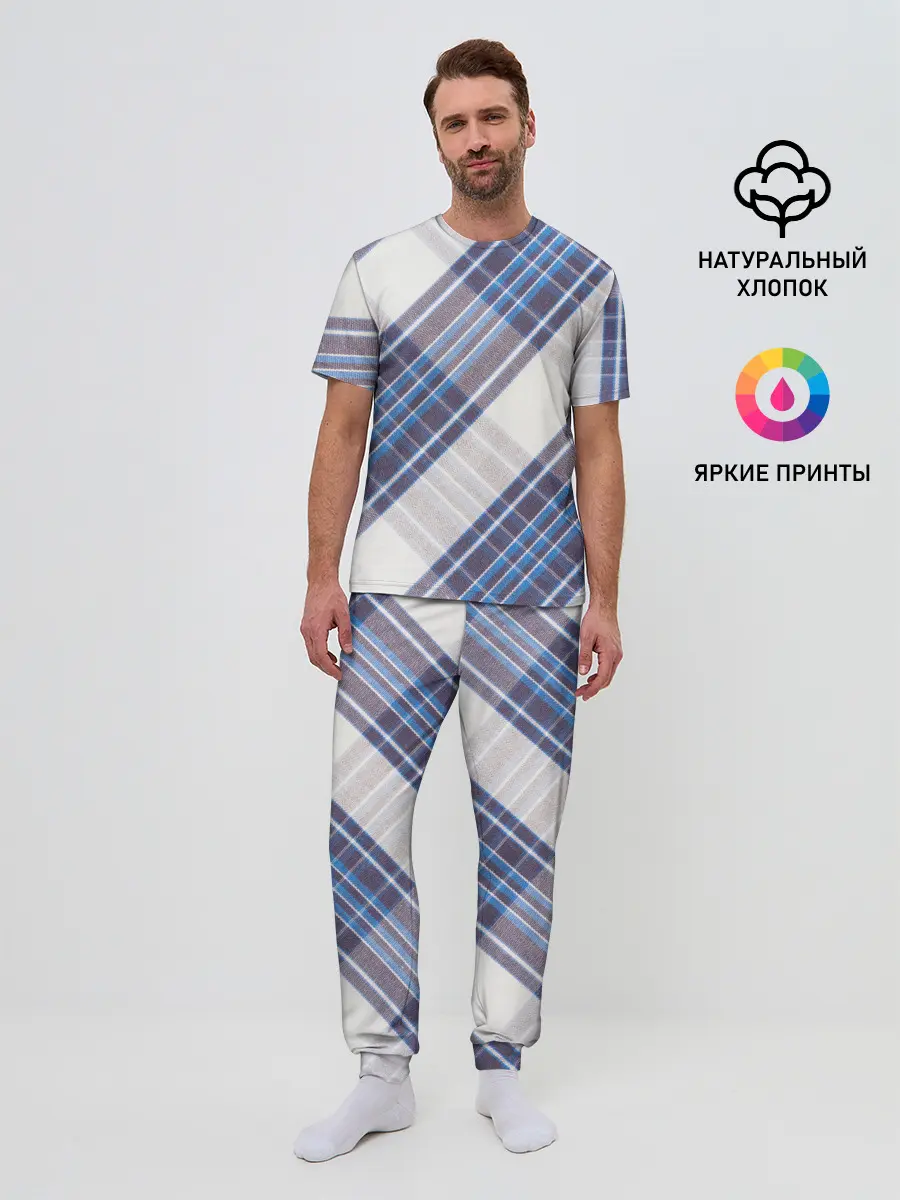 Мужская пижама с брюками / Шотландка | Scottish | Tartan
