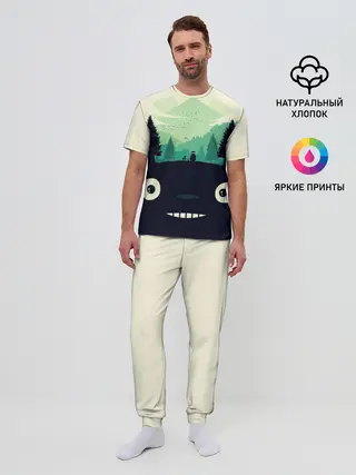 Мужская пижама с брюками / Тоторо охраняет лес