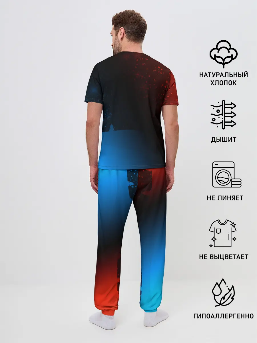 Мужская пижама с брюками / BMW - Снежный