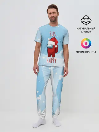 Мужская пижама с брюками / SUS HAPPY AMONG US