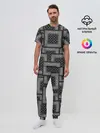 Мужская пижама с брюками / 3D Бандана v.black
