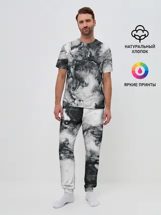 Мужская пижама с брюками / МРАМОР