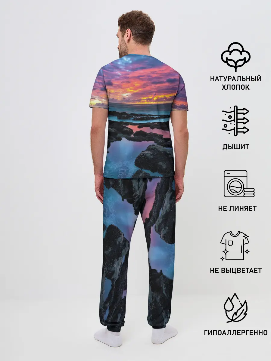 Мужская пижама с брюками / Закат