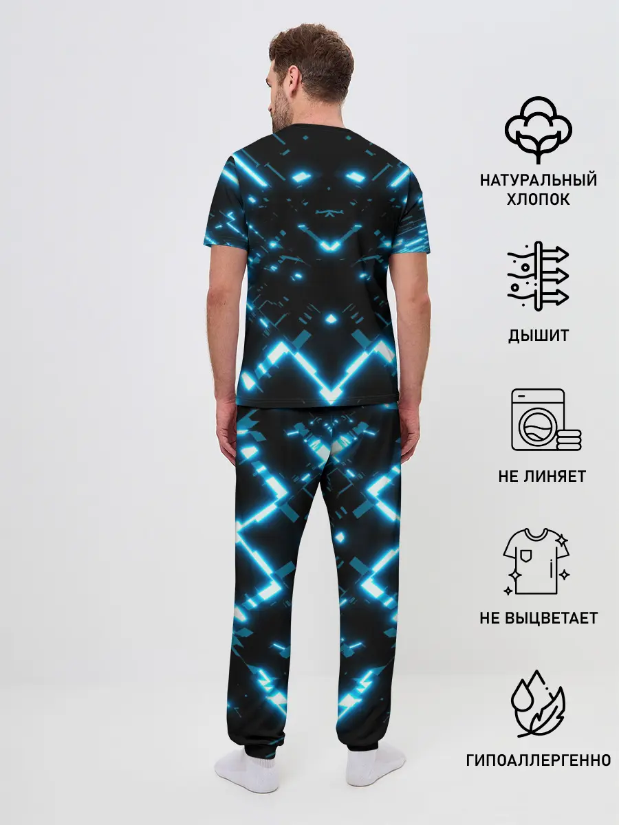 Мужская пижама с брюками / Neon Lights