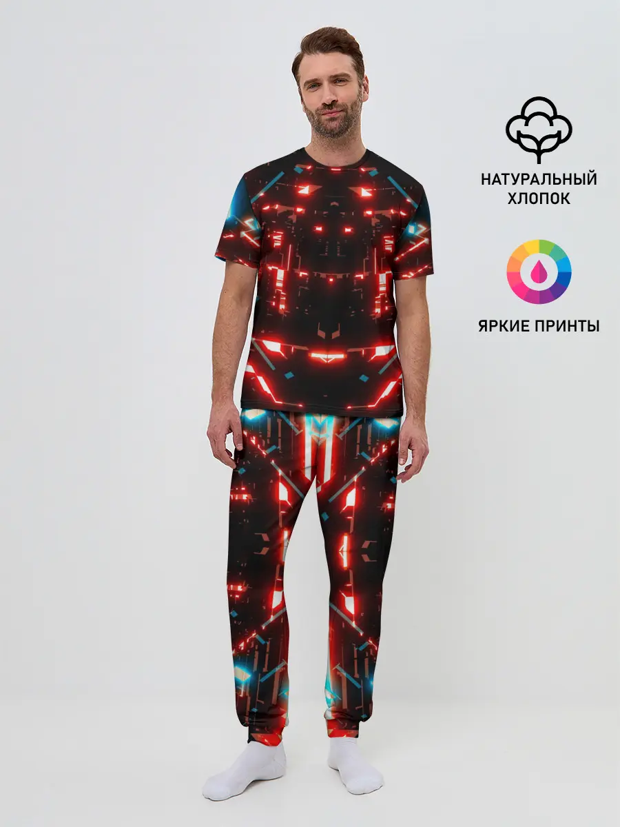Мужская пижама с брюками / Neon Lights