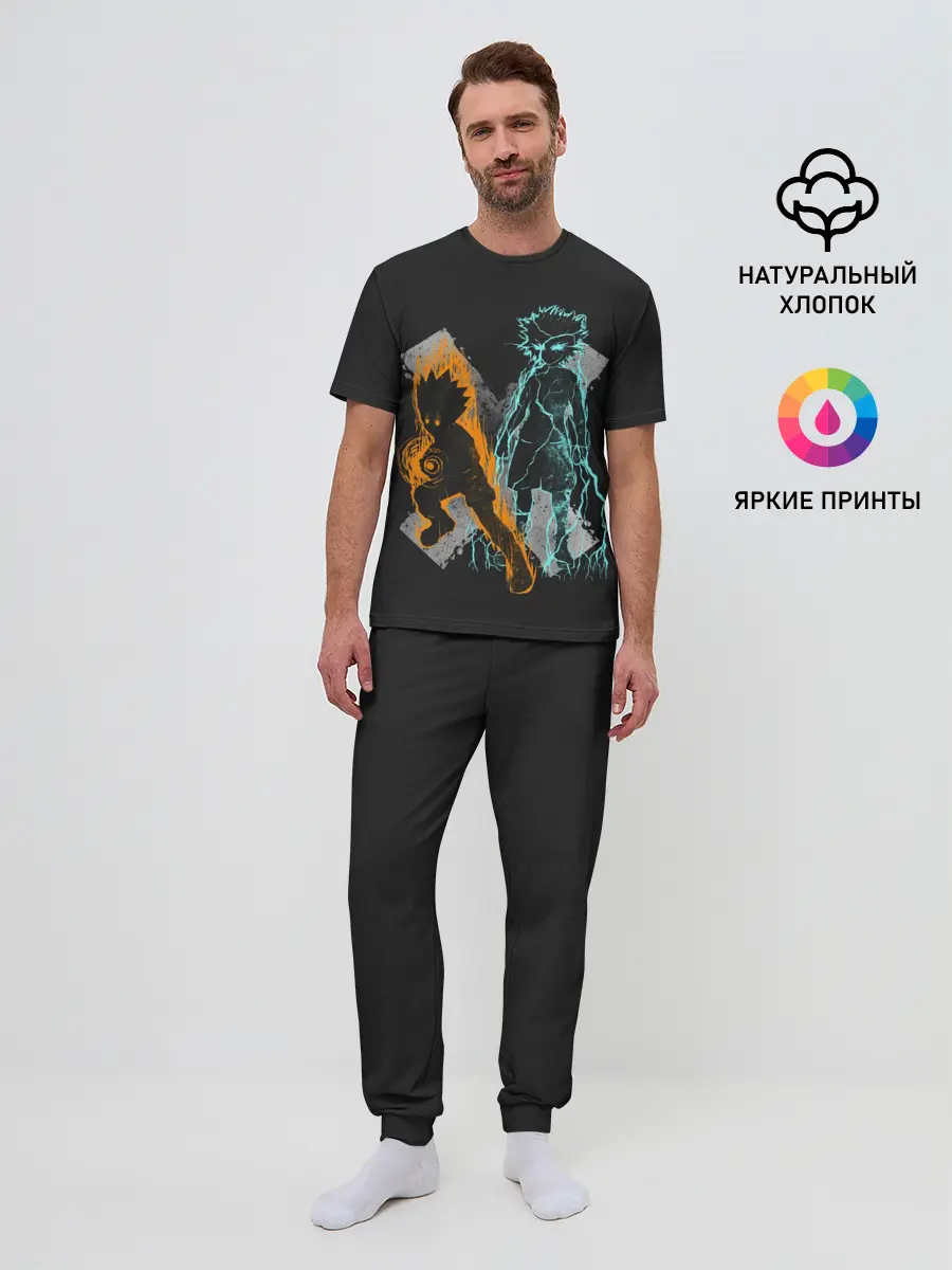 Мужская пижама с брюками / Logo Hunter с персонажами