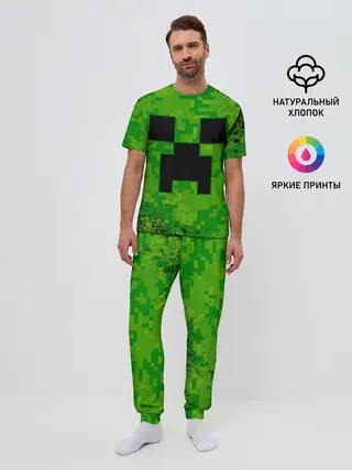 Мужская пижама с брюками / MINECRAFT / МАЙНКРАФТ