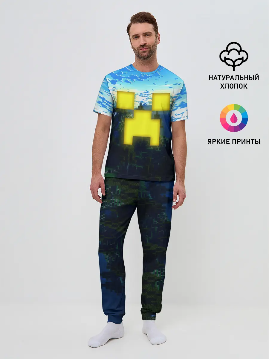 Мужская пижама с брюками / Minecraft / Майнкрафт