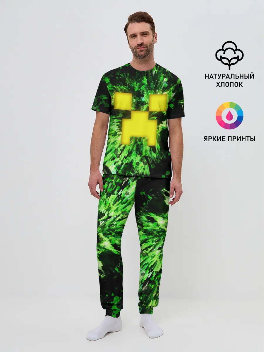 Мужская пижама с брюками / Minecraft / Майнкрафт