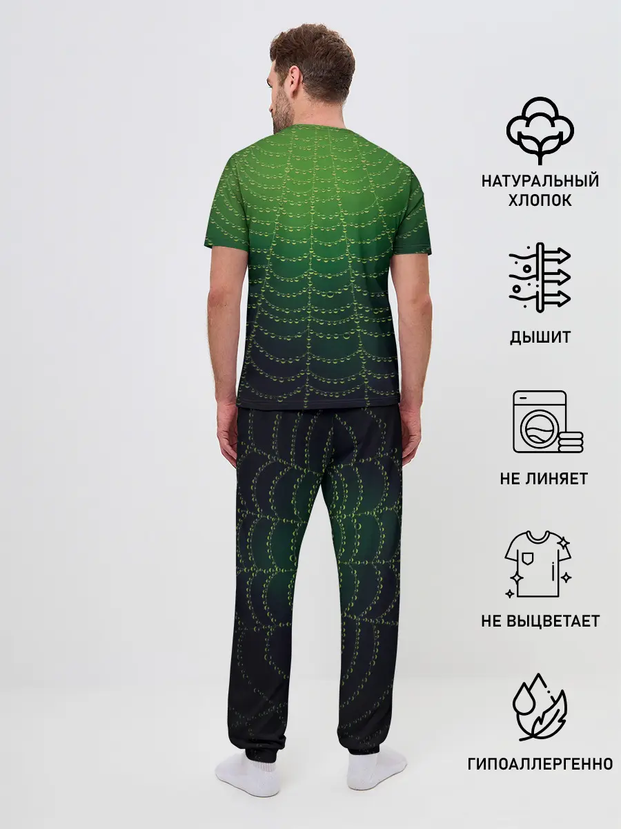 Мужская пижама с брюками / Паутина в лесу