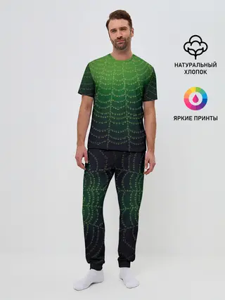 Мужская пижама с брюками / Паутина в лесу