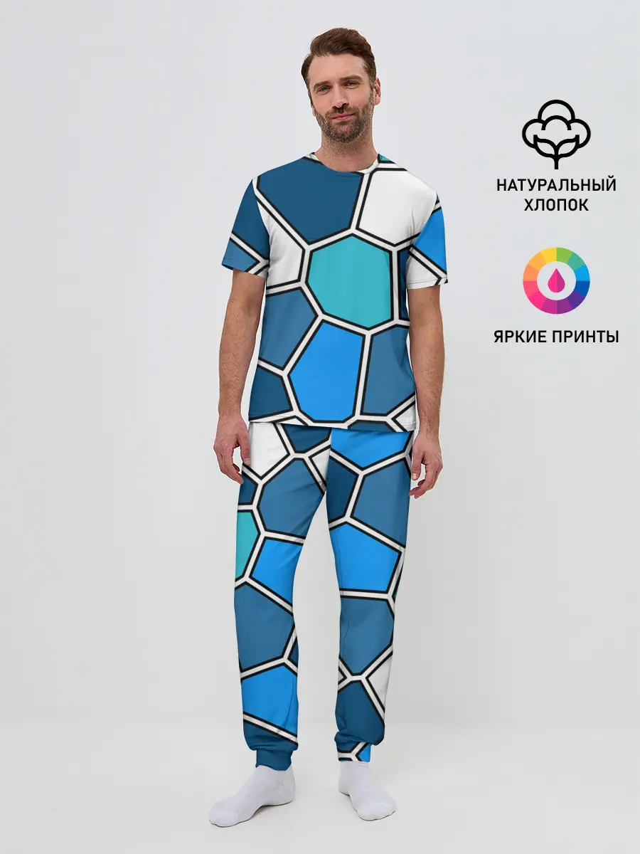 Мужская пижама с брюками / Ледяной витраж