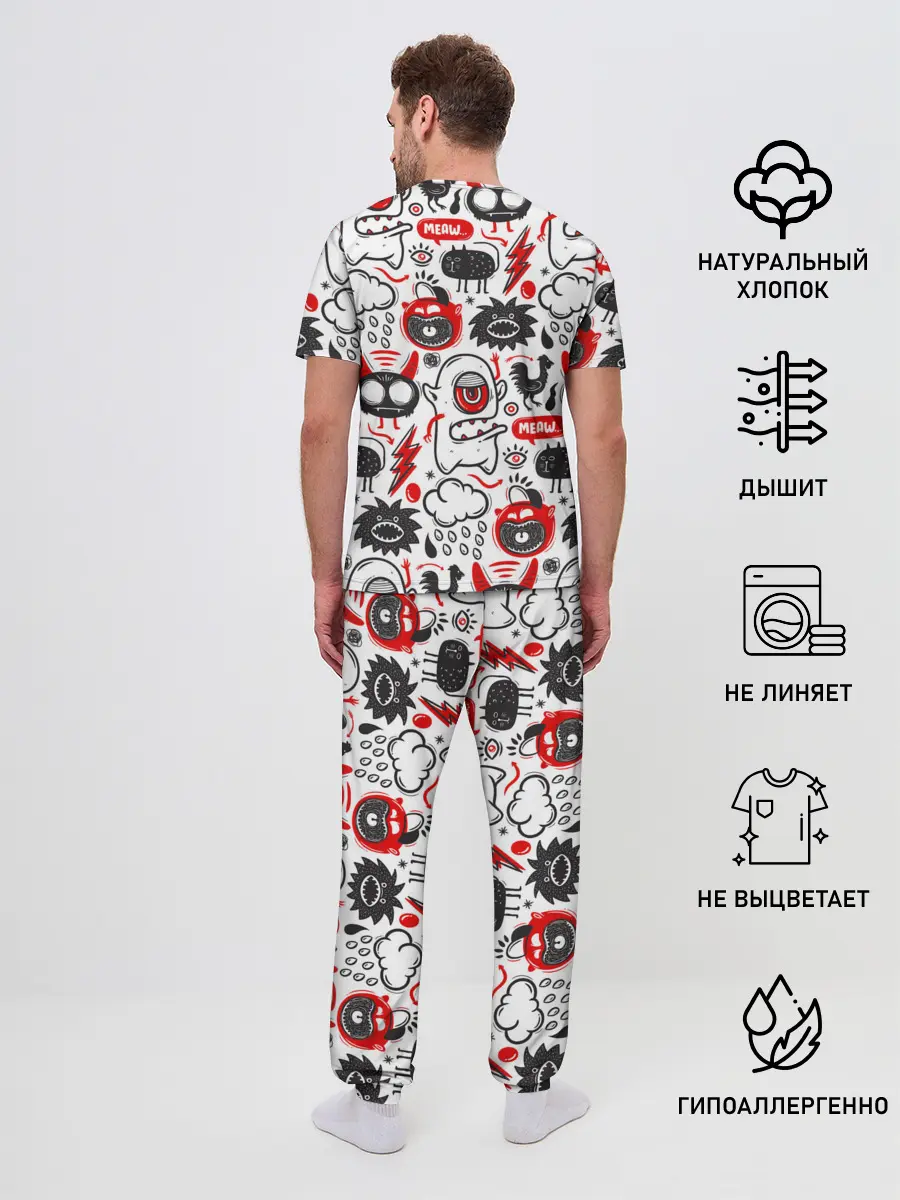 Мужская пижама с брюками / Pop art