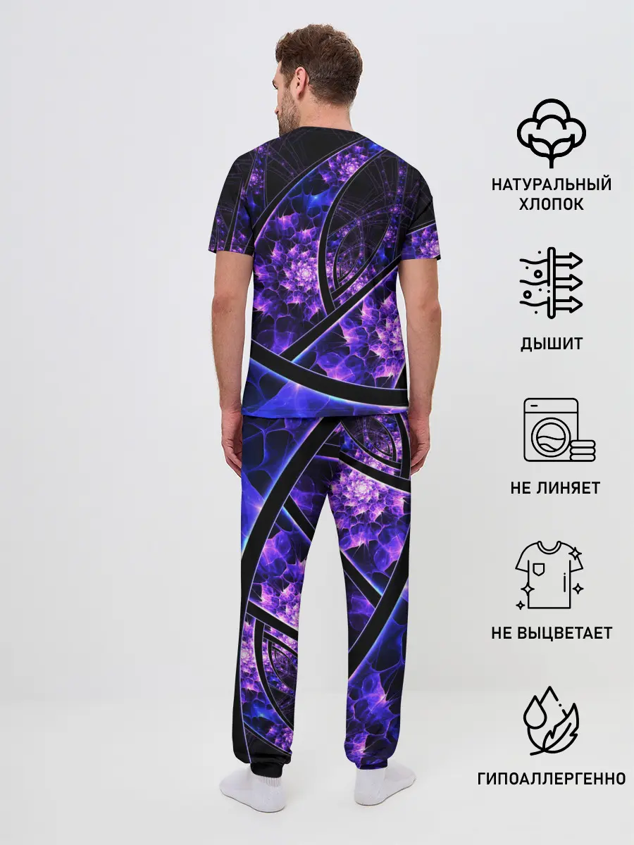 Мужская пижама с брюками / Фрактал линии