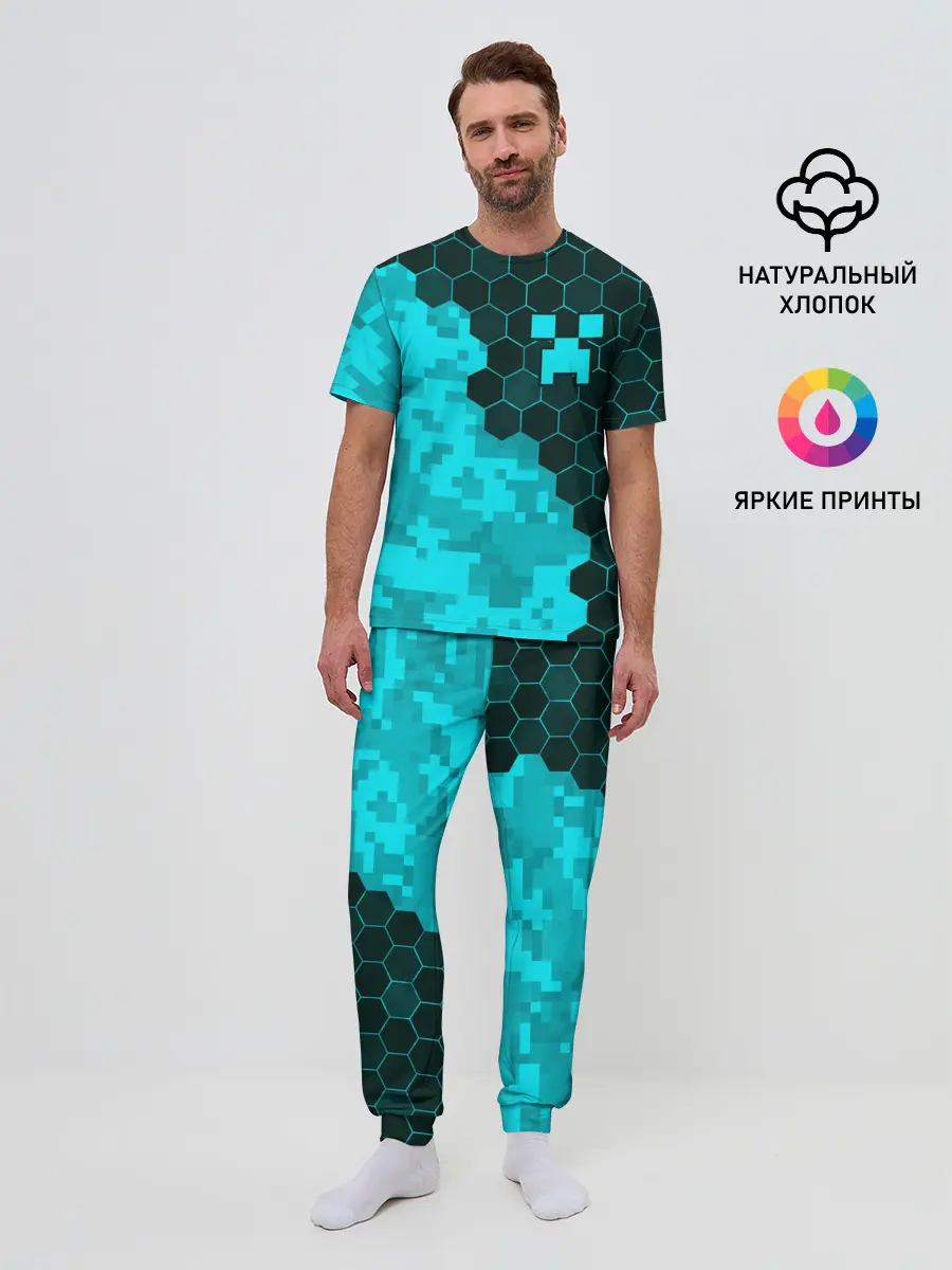 Мужская пижама с брюками / MINECRAFT / МАЙНКРАФТ