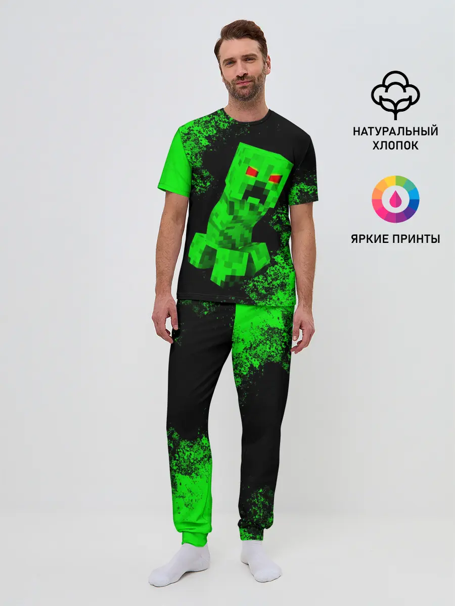 Мужская пижама с брюками / MINECRAFT CREEPER